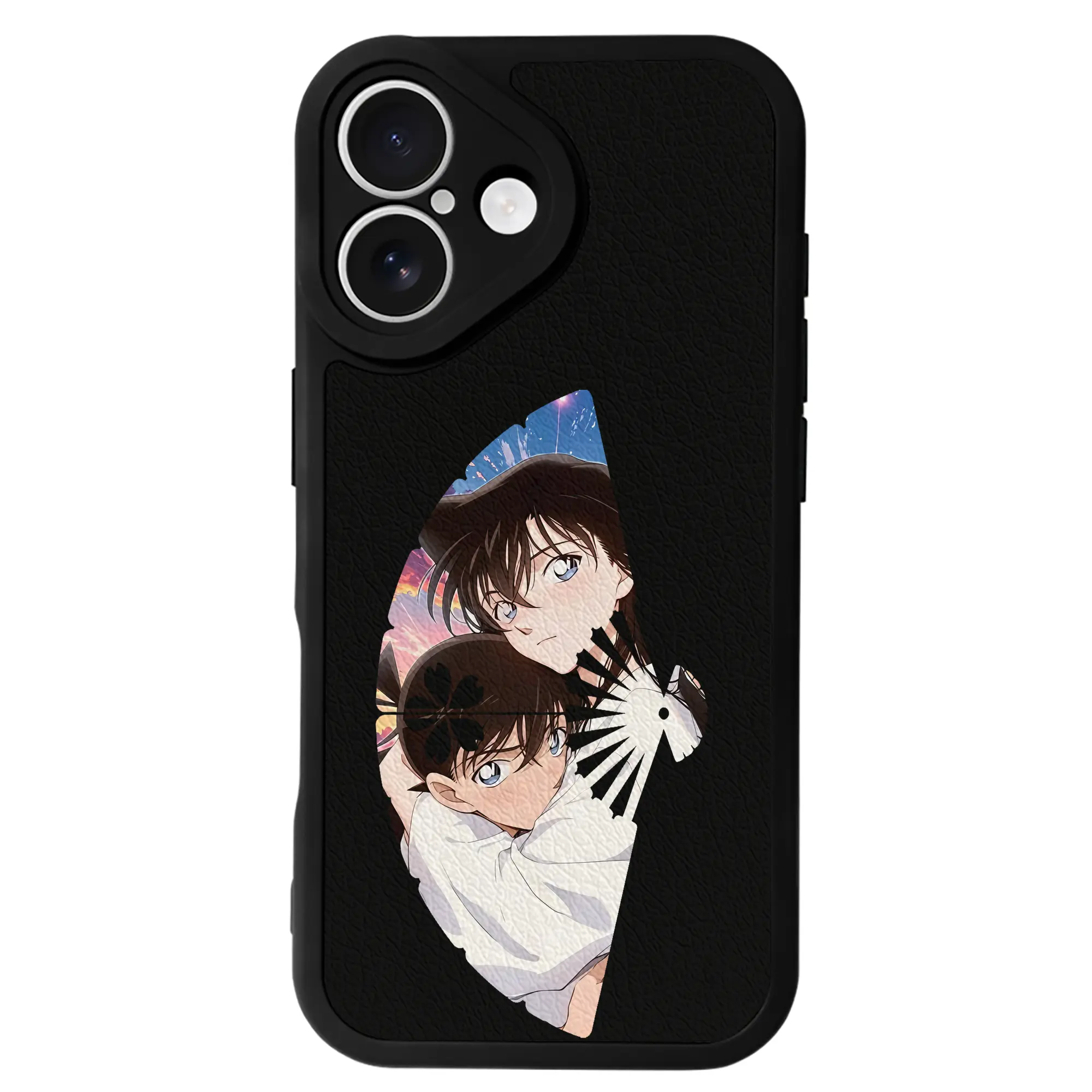 名探偵コナン グッズ 毛利 蘭 - IPhone 16シリーズ対応 ・ シリコンスマホケース ・ レザー調 ・ 高精度フィット ・ 耐衝撃 ・ ワイヤレス充電対応 ・ 精密カット